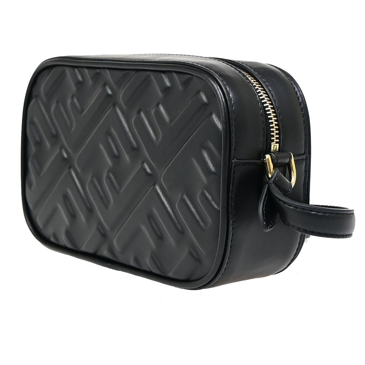 Fendi Camera Bag Zucca Embossed Leather Black Leather Handbag ( )