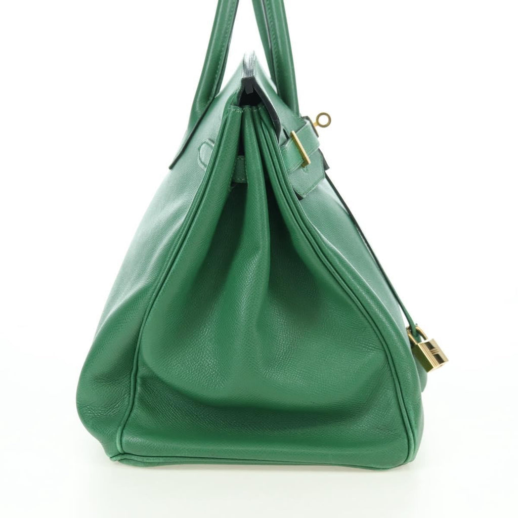 Hermes Birkin Handbag Green Togo With Gold Hardware Green Leather Handbag ( )