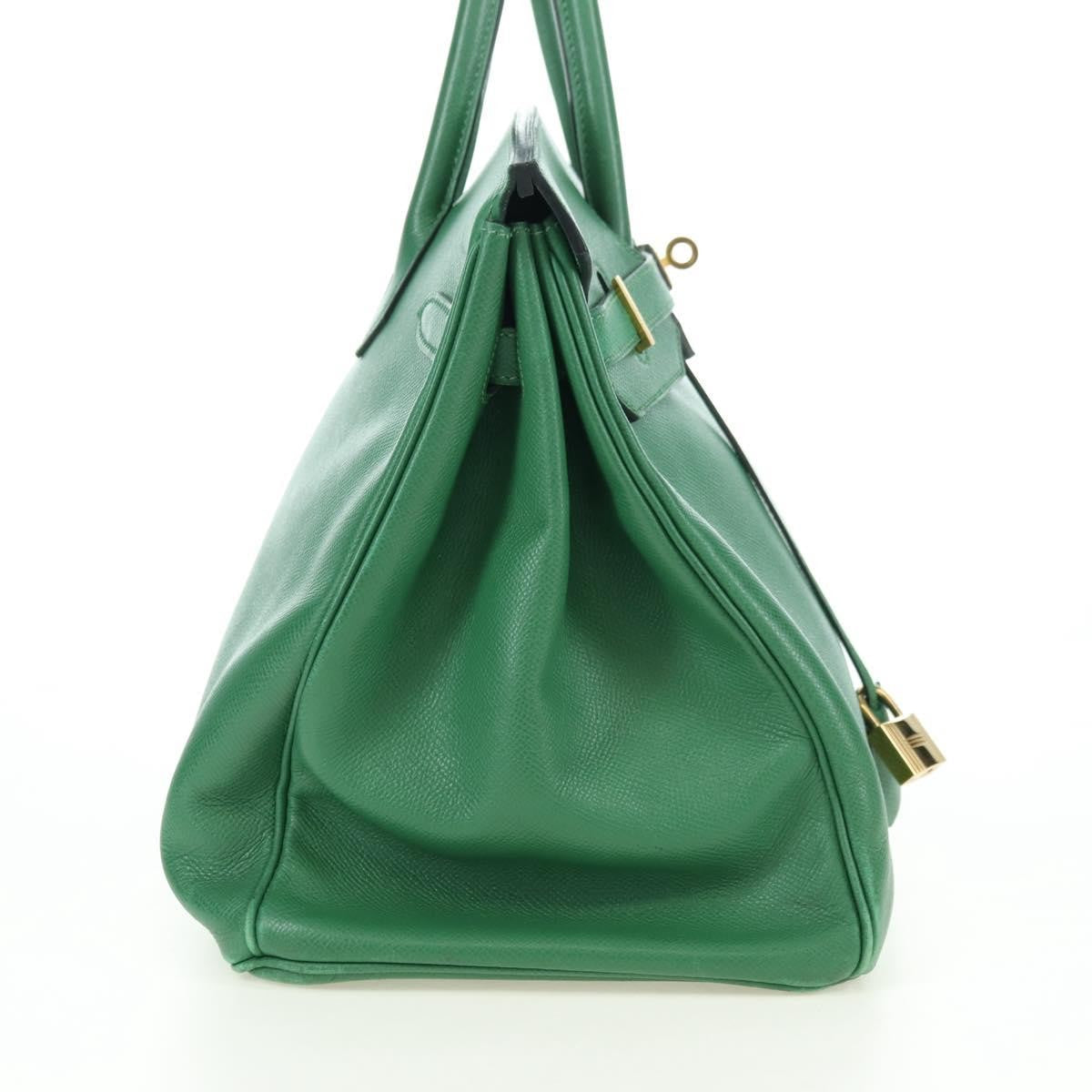 Hermes Birkin Handbag Green Togo With Gold Hardware Green Leather Handbag ( )