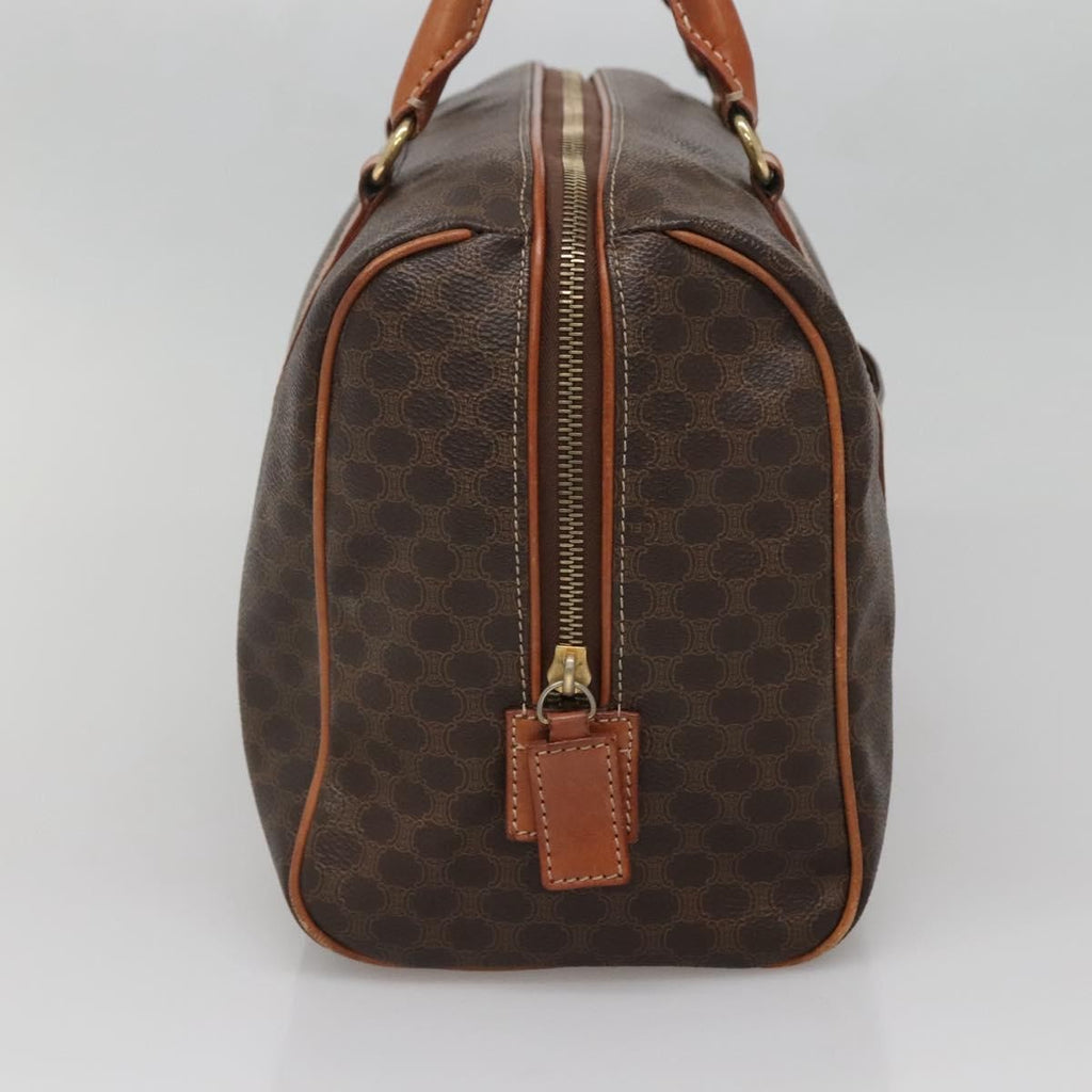 Celine Macadam Handbag Macadam With Leather Brown Canvas Bag (Authentic  )