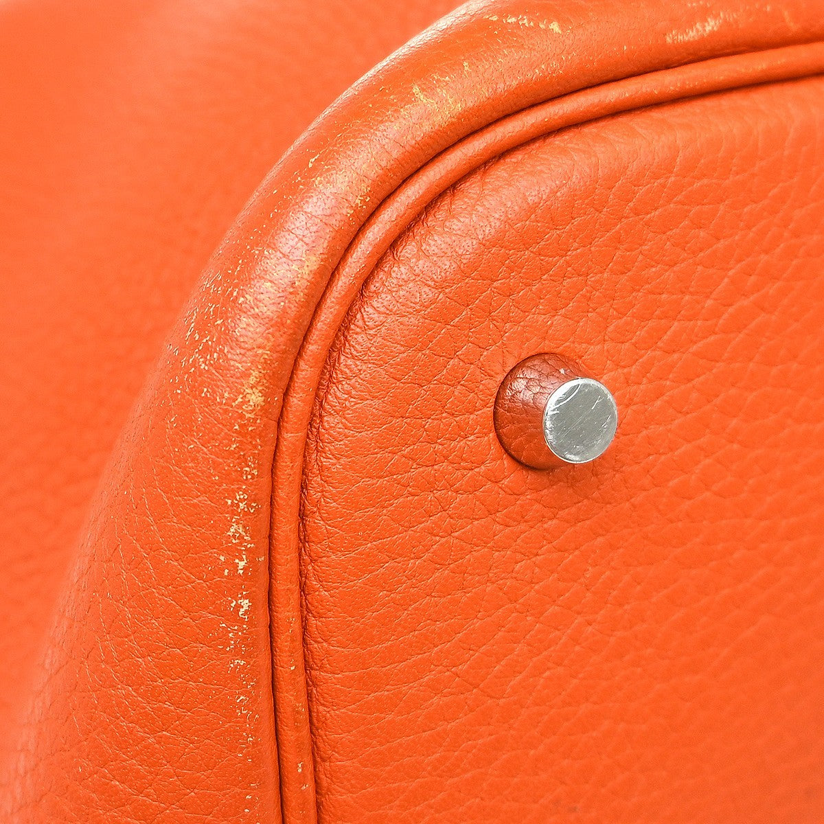 Hermes Picotin Bag Clemence Orange Leather Handbag ( )
