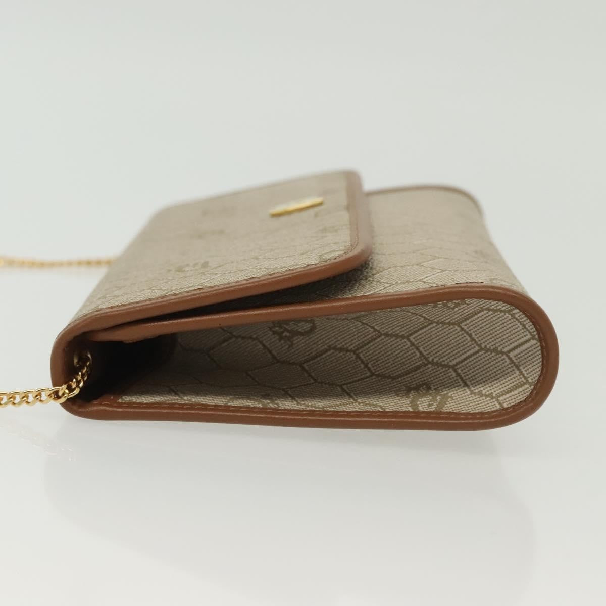 Christian Dior Vintage Honeycomb Chain Canvas Beige Canvas Bag (Authentic  )