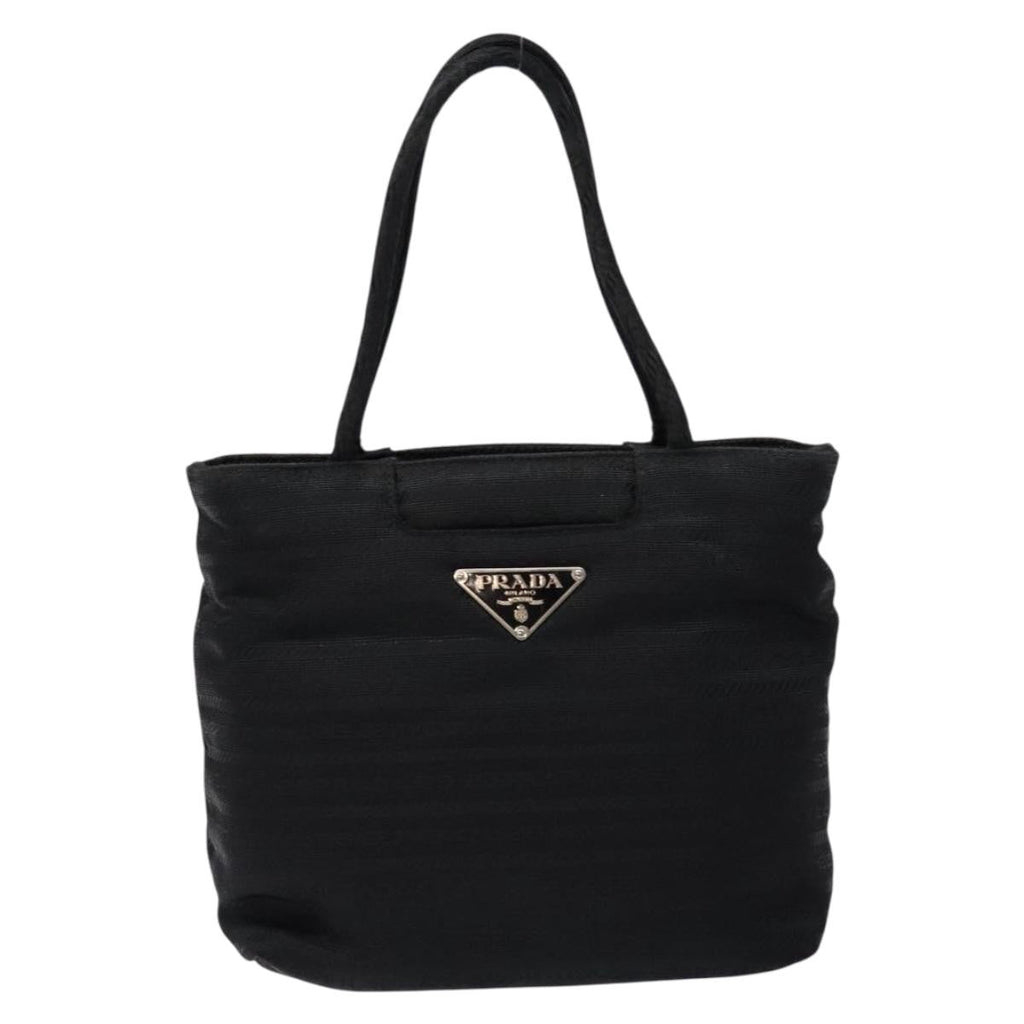 Prada Vintage Zip Handbag Tessuto Black Nylon Handbag (Authentic  )
