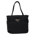 Prada Vintage Zip Handbag Tessuto Black Nylon Handbag (Authentic  )