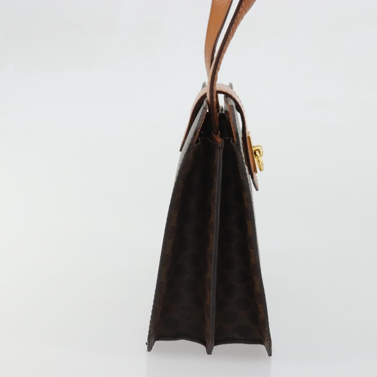 Celine Vintage Macadam Handbag Canvas Brown Canvas Handbag ( )