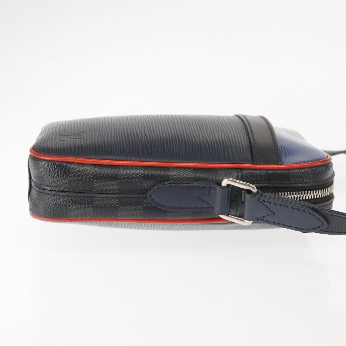 Louis Vuitton Danube Handbag Epi Leather Navy Leather Bag (Authentic  )