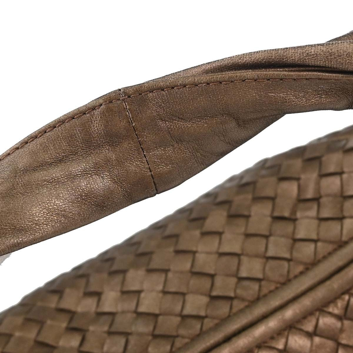 Bottega Veneta Intrecciato Handbag Leather Metallic Leather Handbag ( )