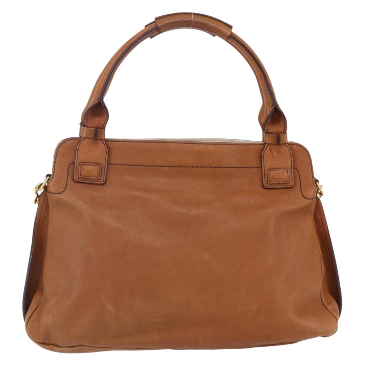 Chloe Margaret Handbag Leather Brown Leather Handbag (Authentic  )