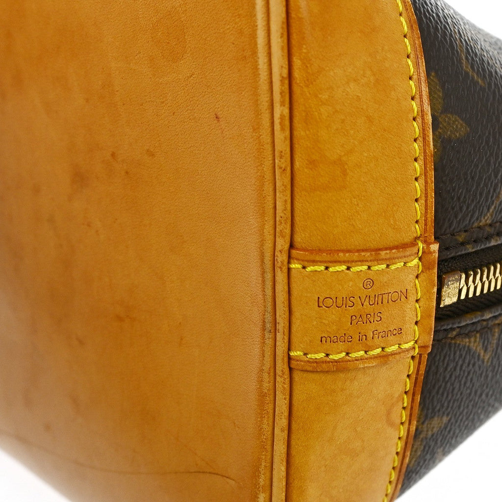 Louis Vuitton Alma Handbag Monogram Canvas Brown Canvas Handbag (Authentic  )