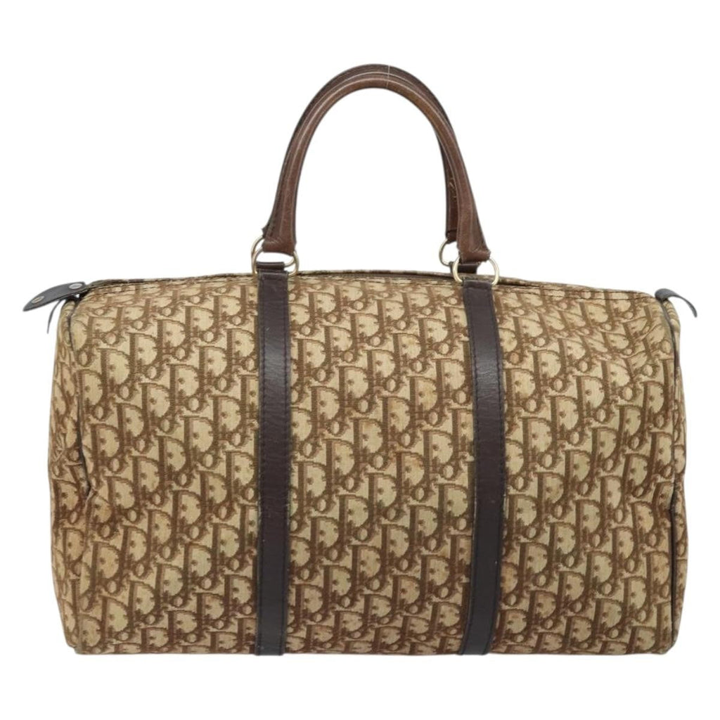 Christian Dior Vintage Trotter Boston Bag Diorissimo Canvas Beige Canvas Handbag ( )