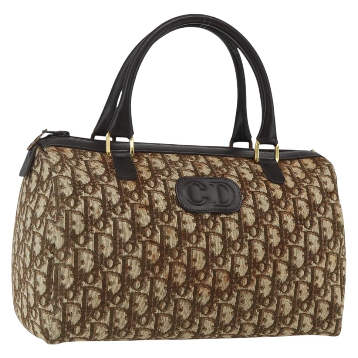 Christian Dior Trotter Shoulder Bag Canvas Beige Canvas Handbag ( )