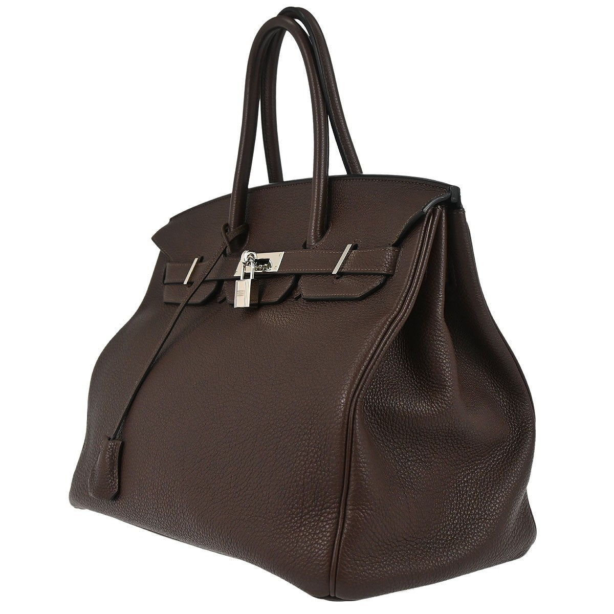 Hermes Birkin Handbag Veau Crispe Togo Chocolate Brown Leather Handbag ( )