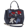 Salvatore Ferragamo Vala Handbag Leather Navy Denim_Jeans Handbag (Authentic  )