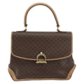 Celine Vintage Macadam Handbag Canvas Brown Pvc Handbag (Authentic  )