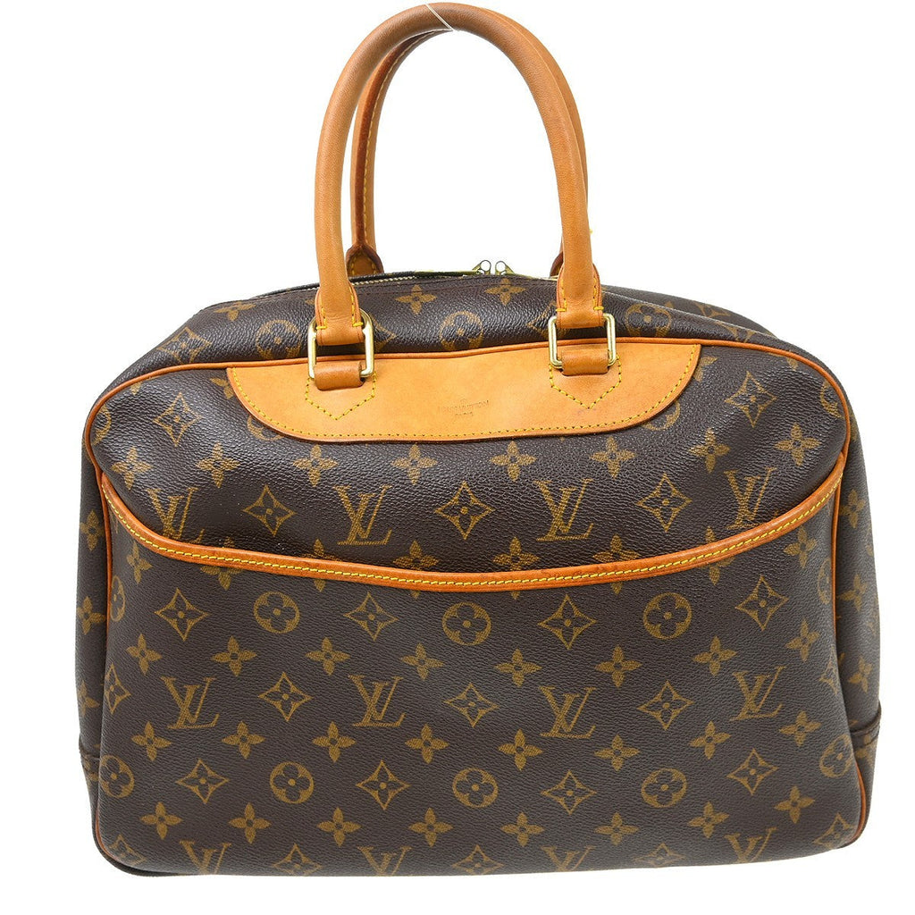 Louis Vuitton Deauville Handbag Monogram Canvas Brown Canvas Handbag ( )