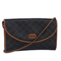 Bally Vintage Shoulder Bag Leather Black Leather Handbag ( )