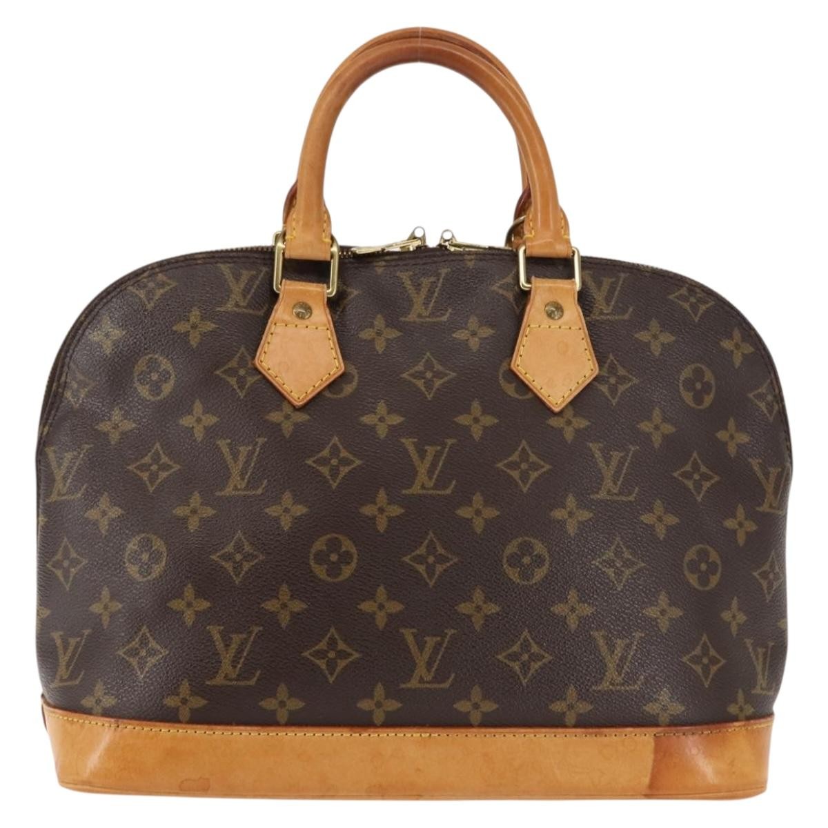 Louis Vuitton Alma Handbag Monogram Canvas Brown Canvas Handbag (Authentic  )