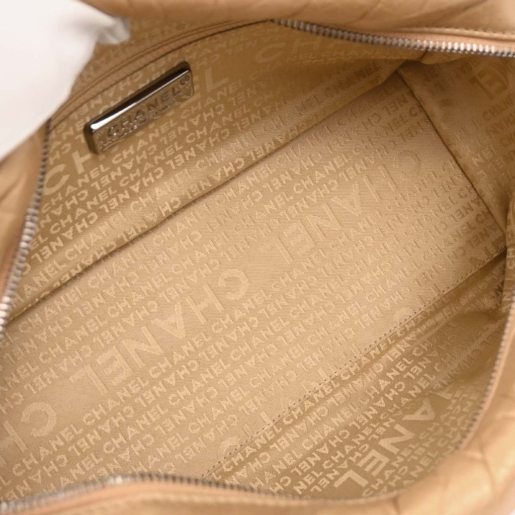 Chanel Lady Braid Flap Tote Quilted Distressed Lambskin Gold Leather Handbag (Authentic  )