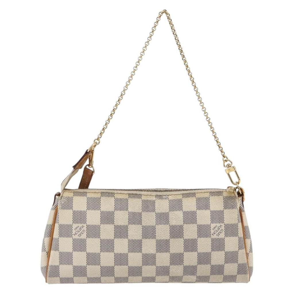 Louis Vuitton Eva Handbag Damier White Canvas Bag (Authentic  )