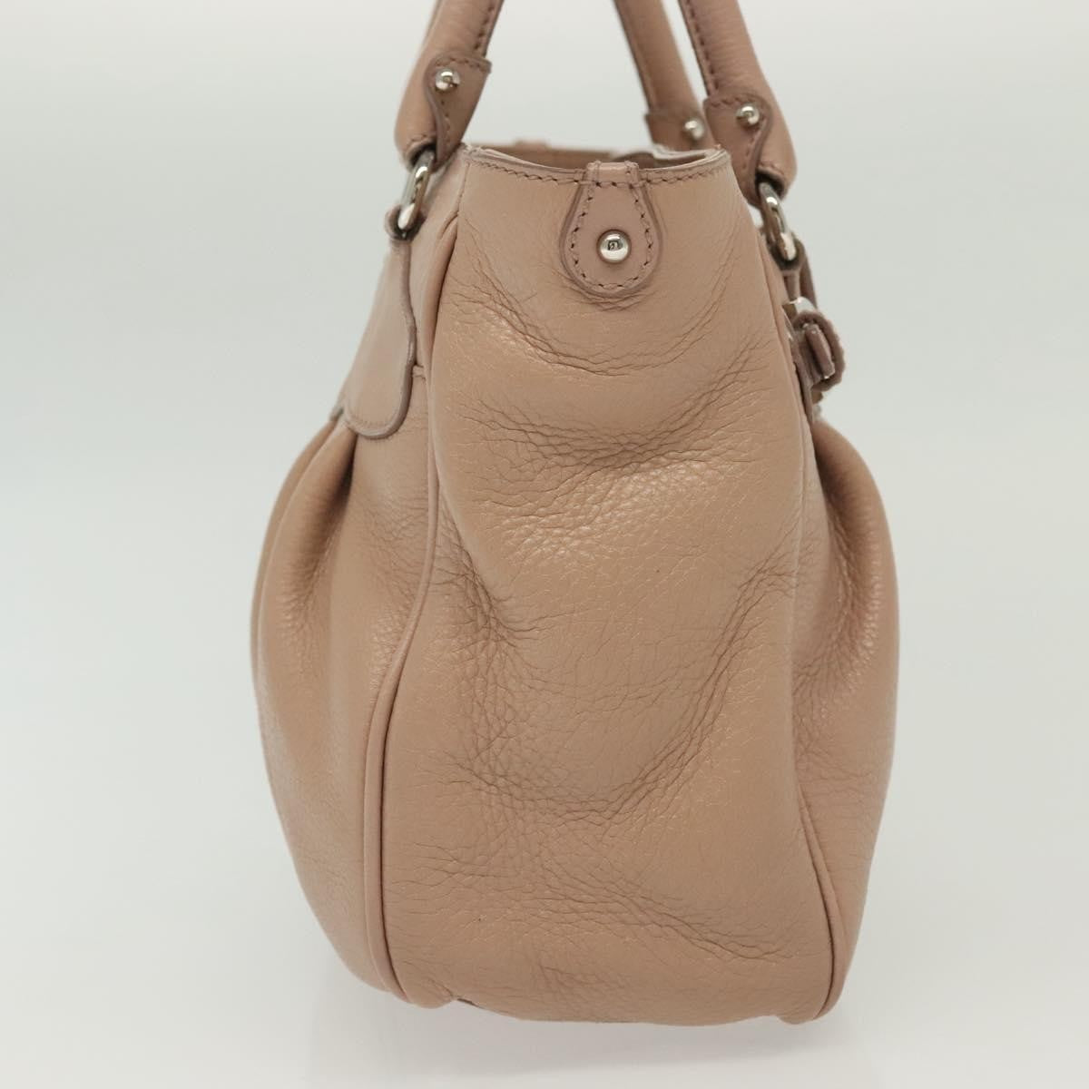 Salvatore Ferragamo Gancini Handbag Leather Pink Leather Handbag (Authentic  )