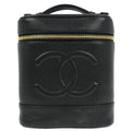 Chanel Vintage Timeless Cosmetic Case Caviar Black Leather Handbag (Authentic  )