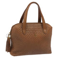 Bally Vintage Handbag Quilted Leather Brown Leather Handbag ( )