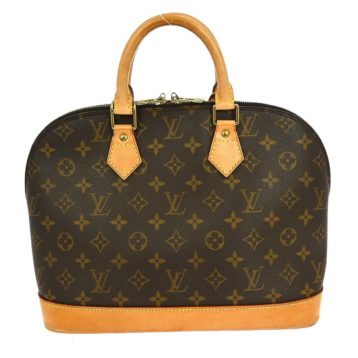 Louis Vuitton Alma Handbag Monogram Canvas Brown Canvas Handbag (Authentic  )