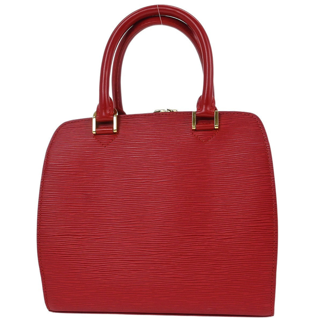 Louis Vuitton Pont Neuf Handbag Epi Leather Red Leather Handbag (Authentic  )