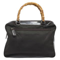 Gucci Vintage Bamboo Handle Bag Nylon Brown Nylon Handbag (Authentic  )
