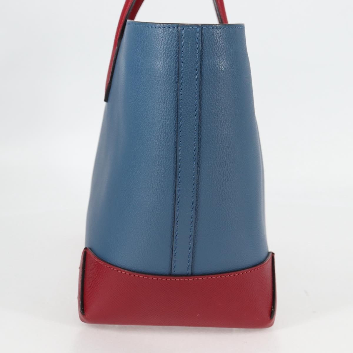 Hermes Maxibox Cabas Evercolor With Epsom Blue Leather Bag (Authentic  )