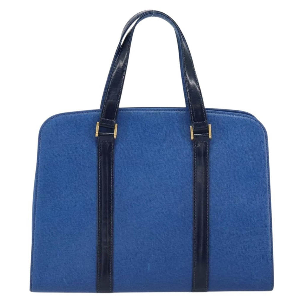 Burberry Vintage Handbag Leather Blue Leather Handbag (Authentic  )