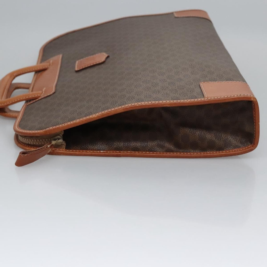 Celine Macadam Briefcase Canvas And Leather Brown Canvas Briefcase Bag (Authentic  )