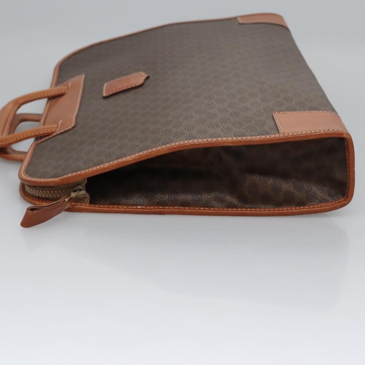 Celine Macadam Briefcase Canvas And Leather Brown Canvas Briefcase Bag (Authentic  )