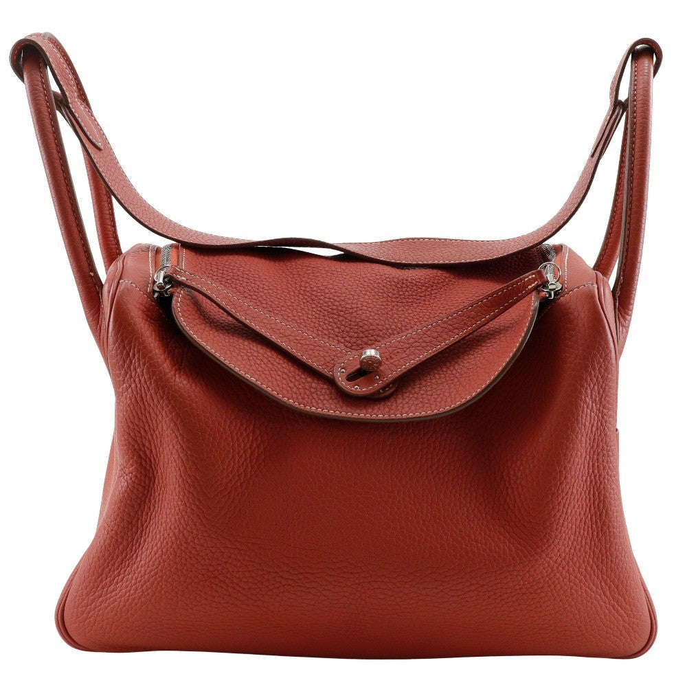 Hermes Lindy Bag Togo Orange Leather Shoulder Bag Bag (Authentic  )