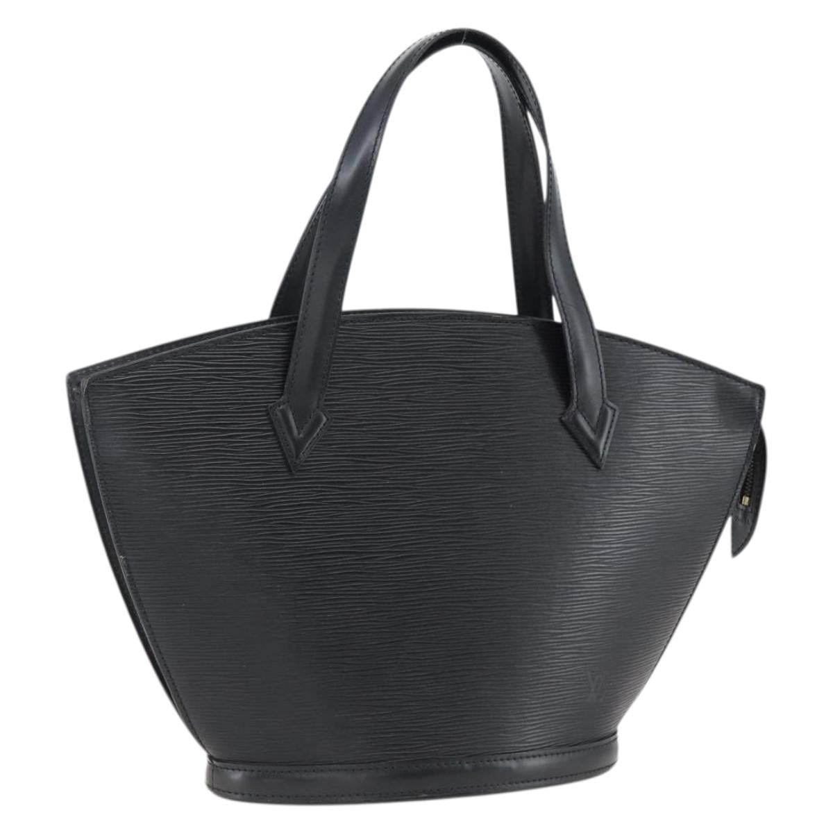 Louis Vuitton Saint Jacques Handbag Epi Leather Black Leather Handbag (Authentic  )