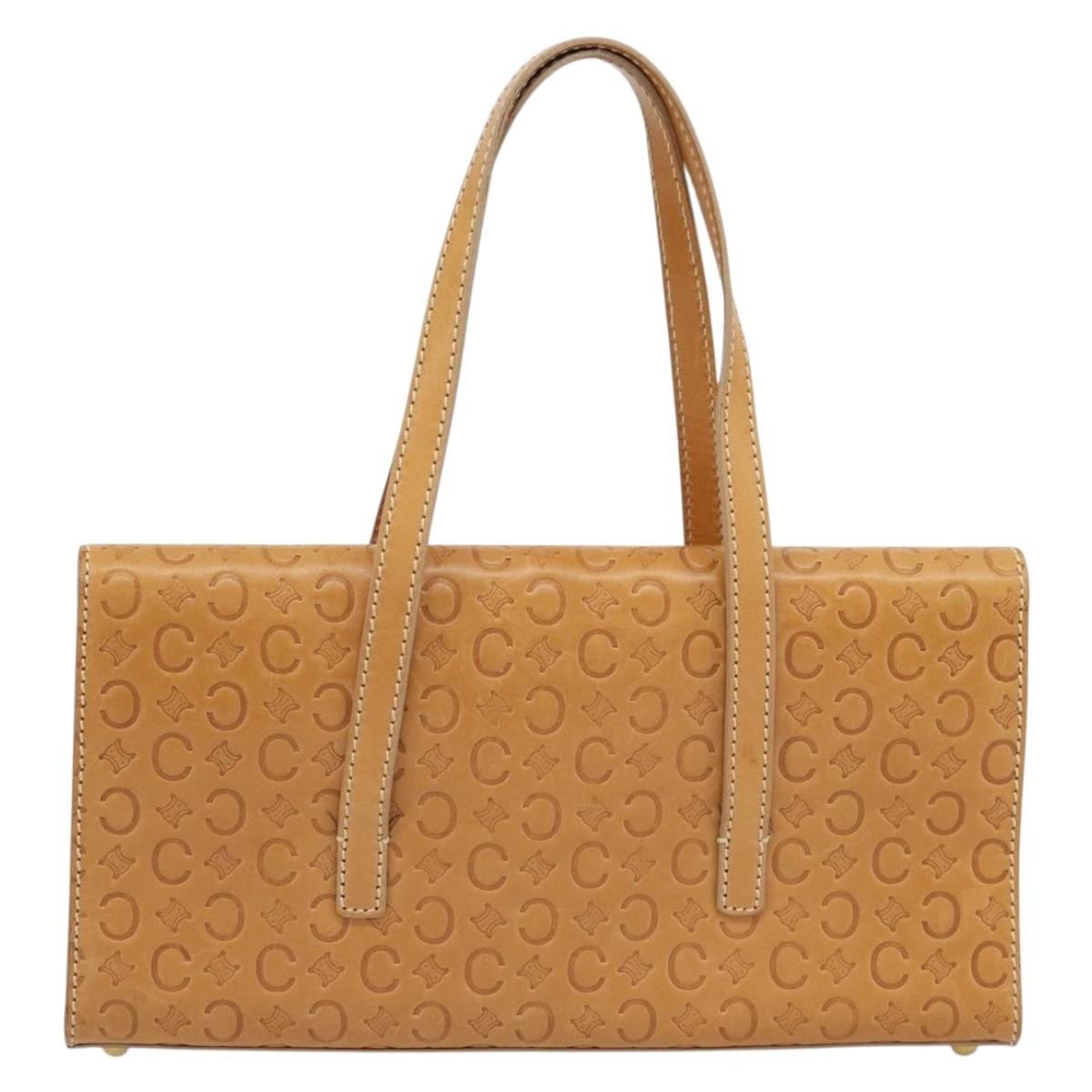 Celine C Macadam Handbag Canvas Beige Canvas Handbag ( )