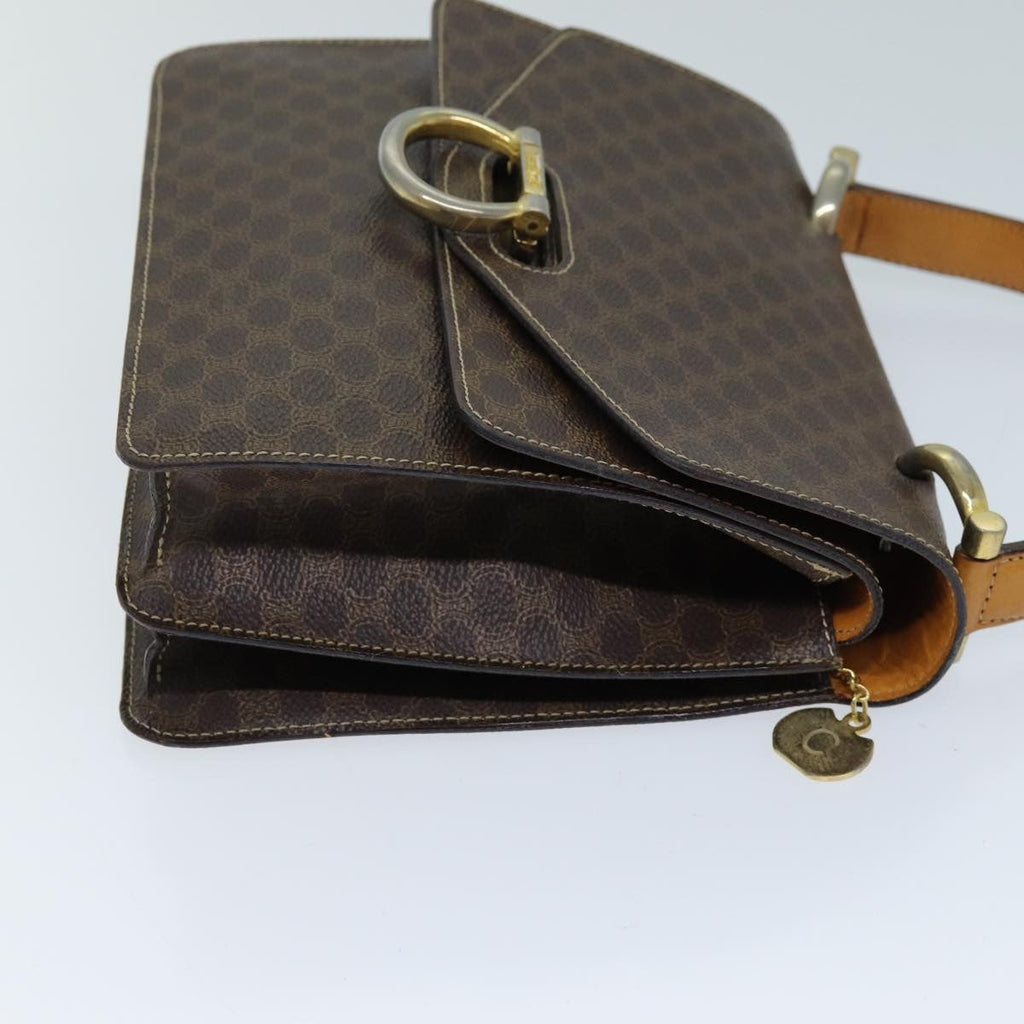 Celine Macadam Handbag Macadam With Leather Brown Canvas Handbag (Authentic  )
