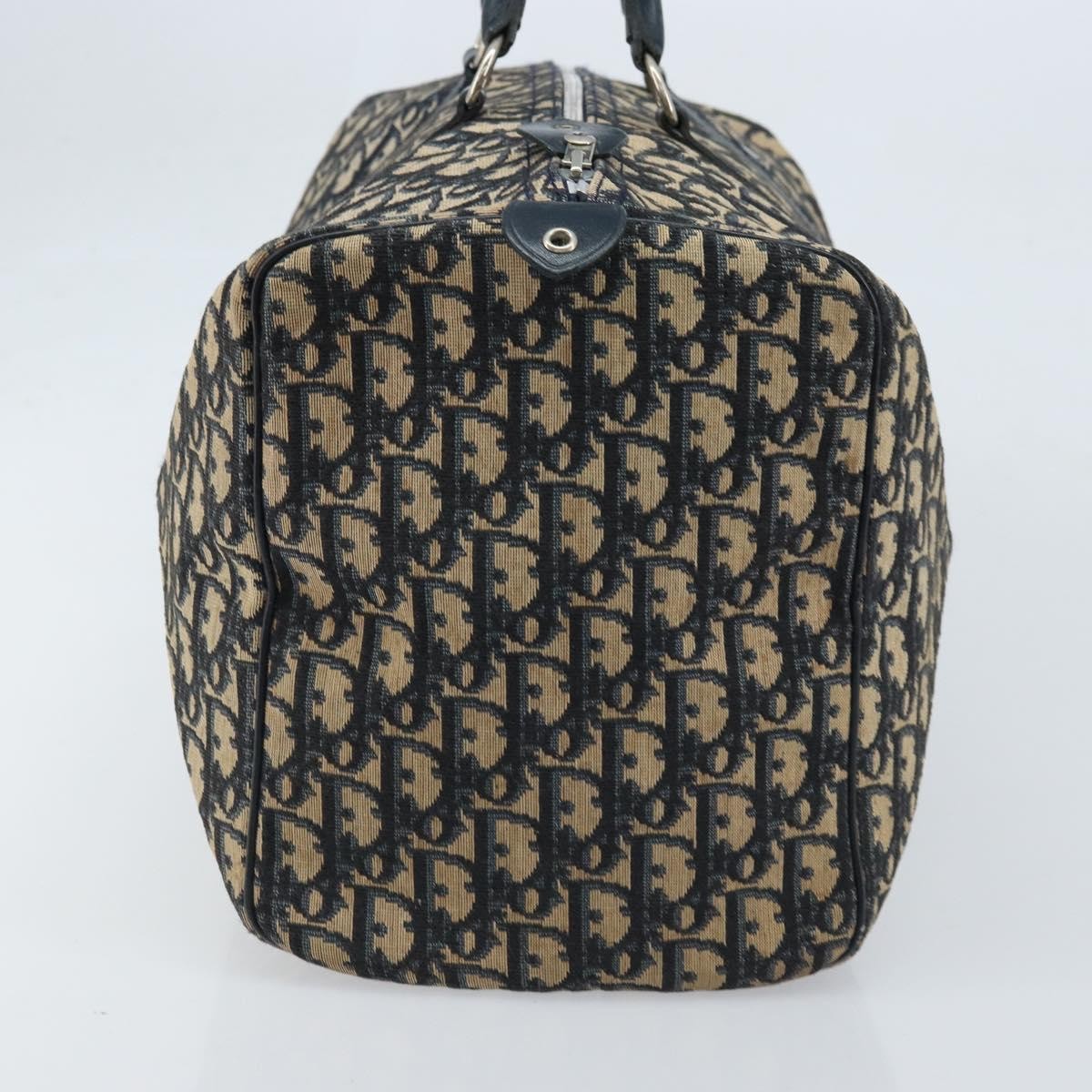 Christian Dior Vintage Trotter Boston Bag Diorissimo Canvas Navy Canvas Handbag ( )