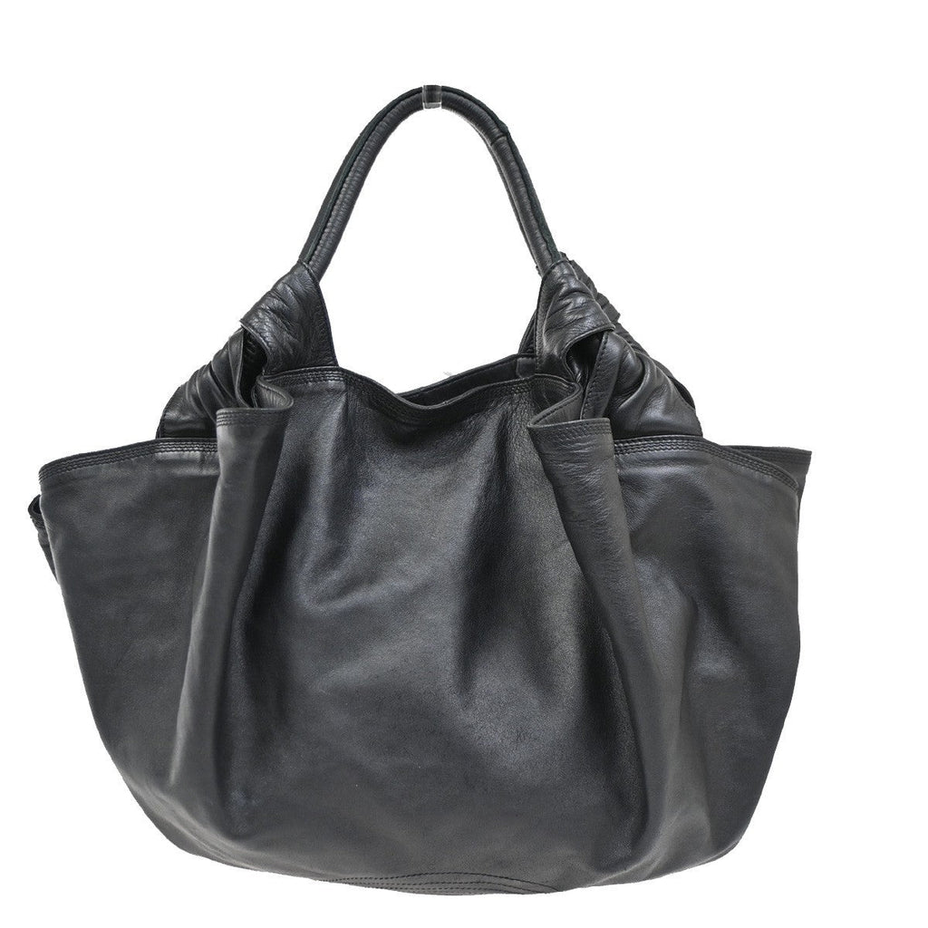 Loewe Anagram Handbag Leather Black Leather Handbag ( )