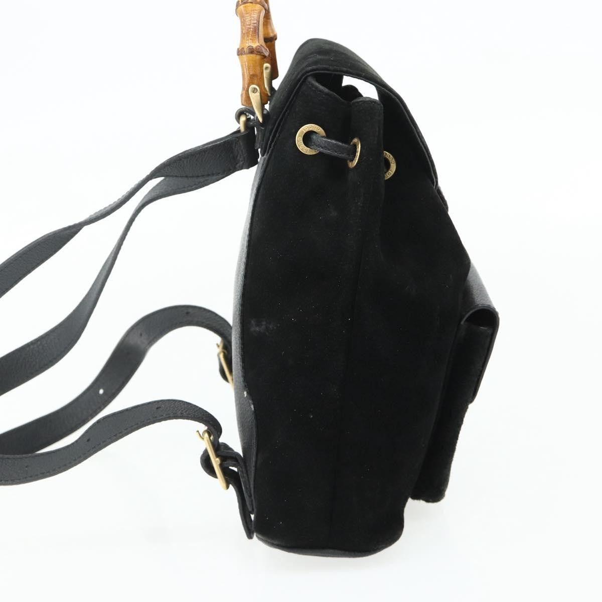 Gucci Gucci Bamboo Backpack Daim Black Suede Backpack Bag ( )