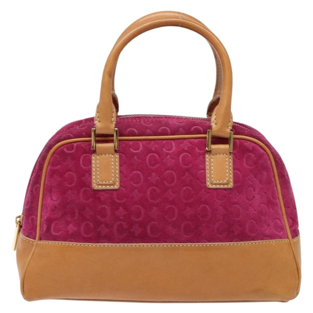 Celine Vintage Macadam Handbag C Macadam Suede Purple Suede Handbag (Authentic  )