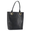 Salvatore Ferragamo Gancini Handbag Leather Black Leather Handbag (Authentic  )