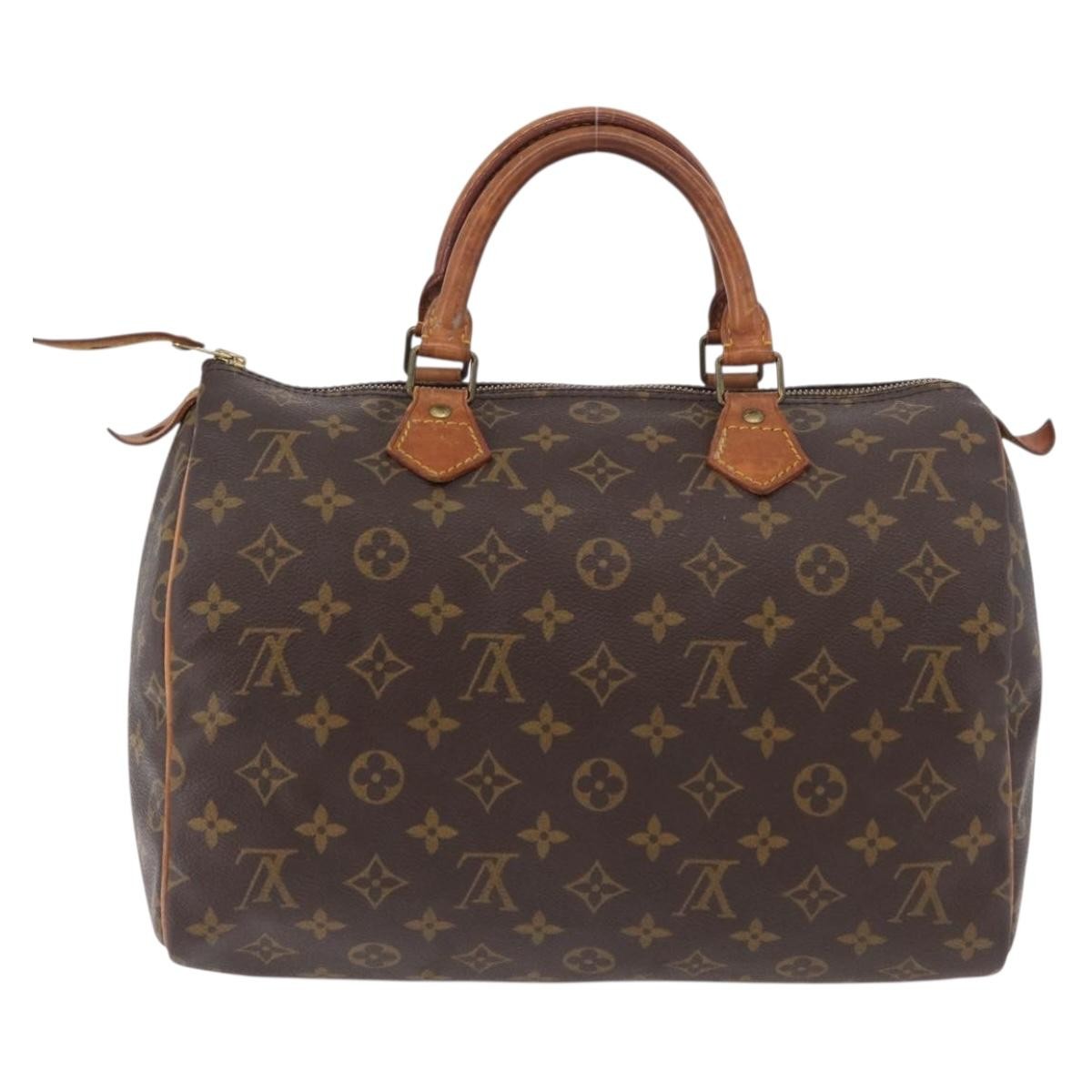 Louis Vuitton Speedy Handbag Monogram Canvas Brown Canvas Handbag ( )