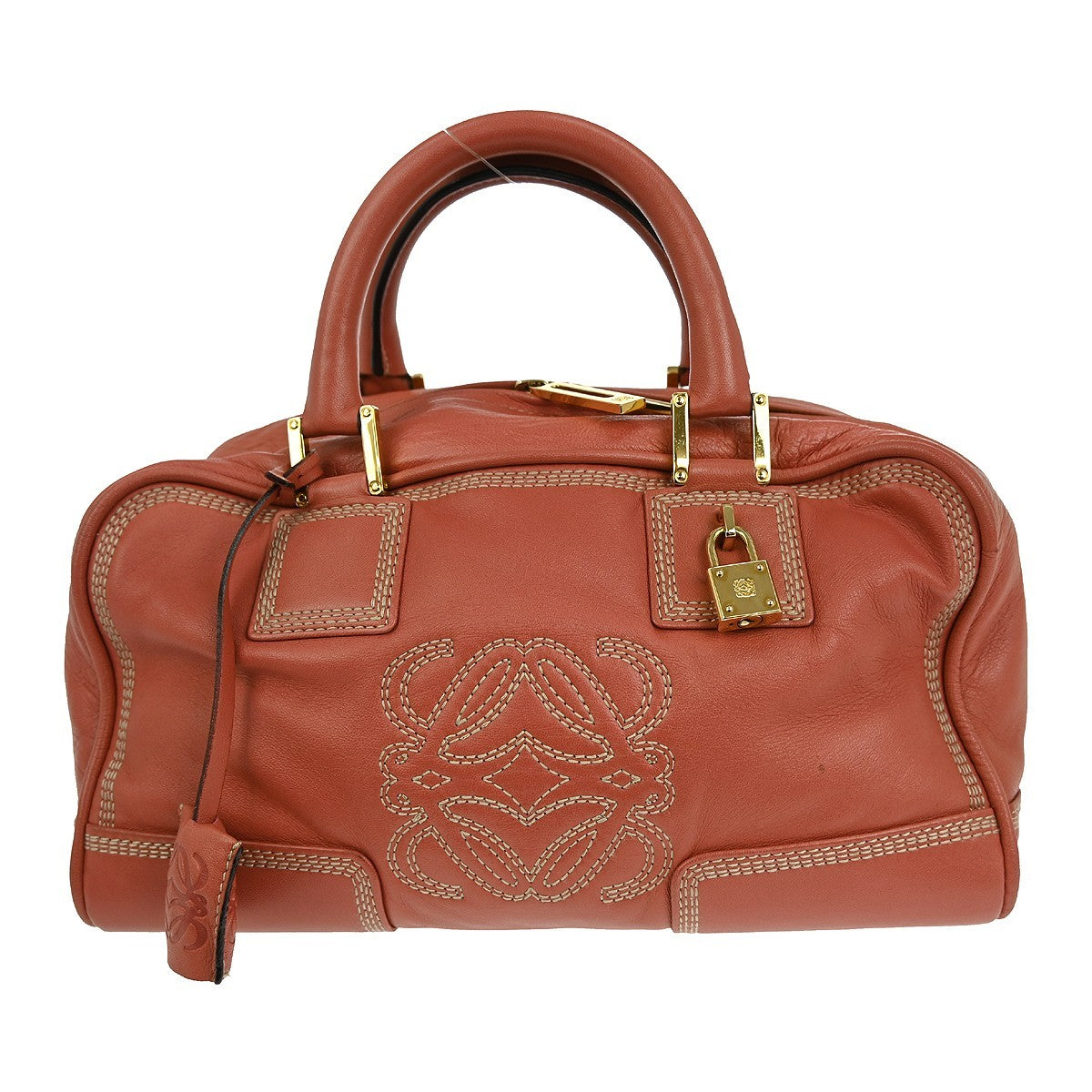 Loewe Amazona Bag Leather Pink Leather Handbag ( )