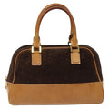 Celine C Macadam Handbag Suede And Leather Brown Suede Handbag (Authentic  )