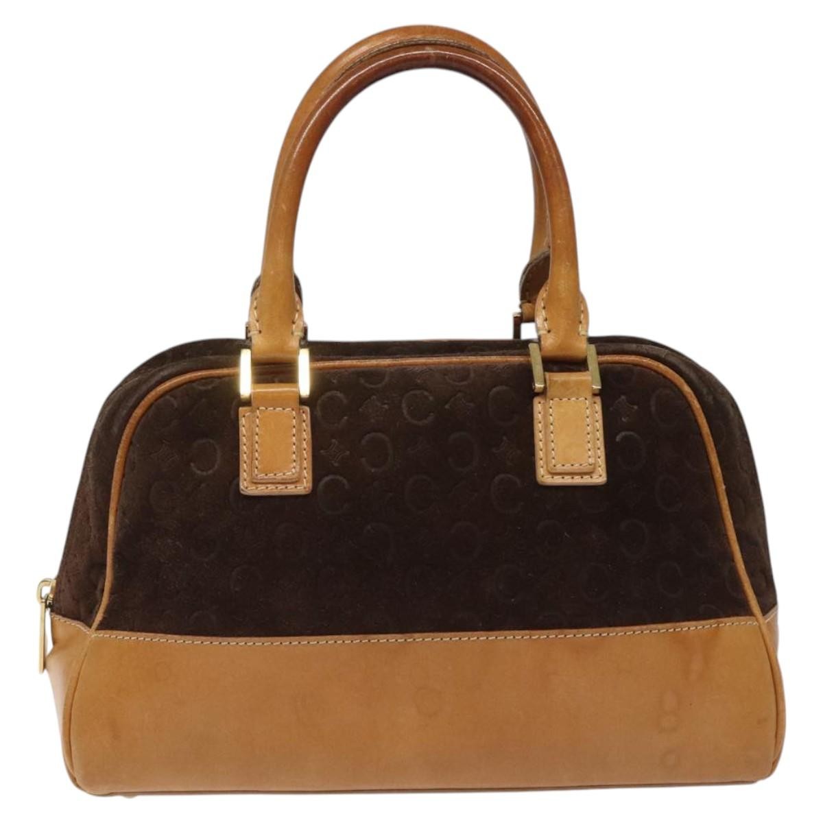Celine C Macadam Handbag Suede And Leather Brown Suede Handbag (Authentic  )