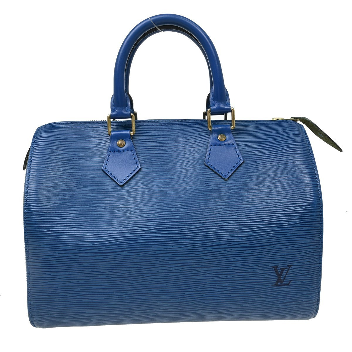 Louis Vuitton Speedy Handbag Epi Leather Blue Leather Handbag ( )