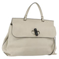 Gucci Bamboo Daily Top Handle Bag Leather White Leather Handbag (Authentic  )