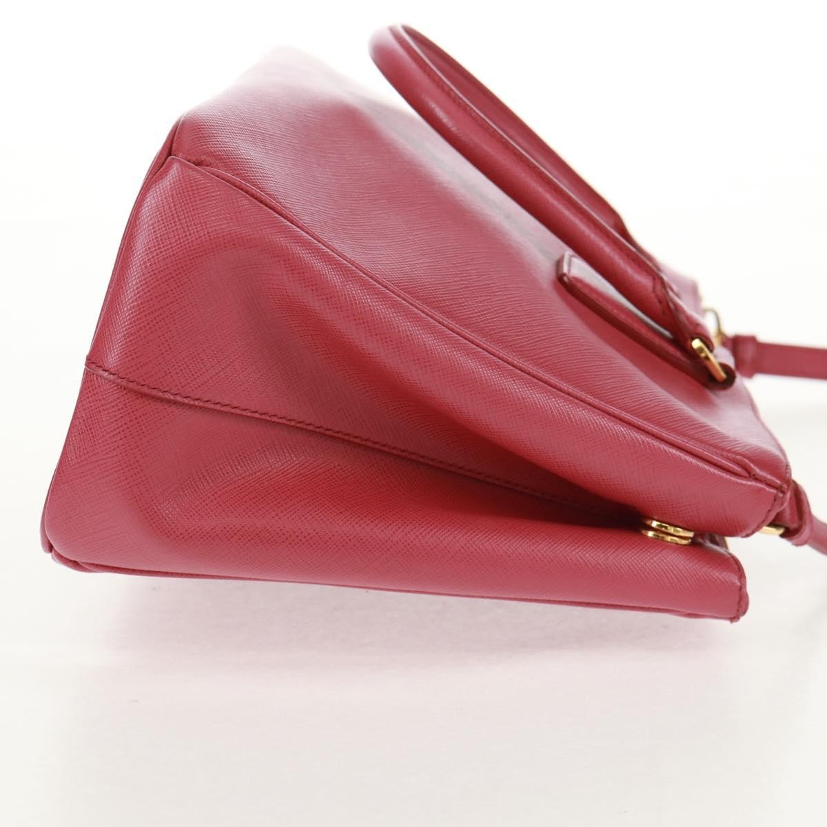 Prada Double Zip Lux Tote Saffiano Leather Pink Leather Handbag ( )