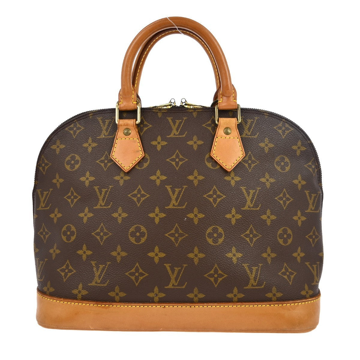 Louis Vuitton Alma Handbag Monogram Canvas Brown Canvas Handbag (Authentic  )